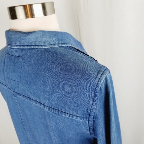 Holding Horses Murrelet denim chambray tunic top 2 - Picture 4 of 8